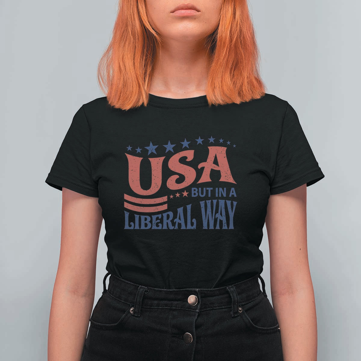 USA But In A Liberal Way 4th of July T Shirt For Women Feminist Women's Rights