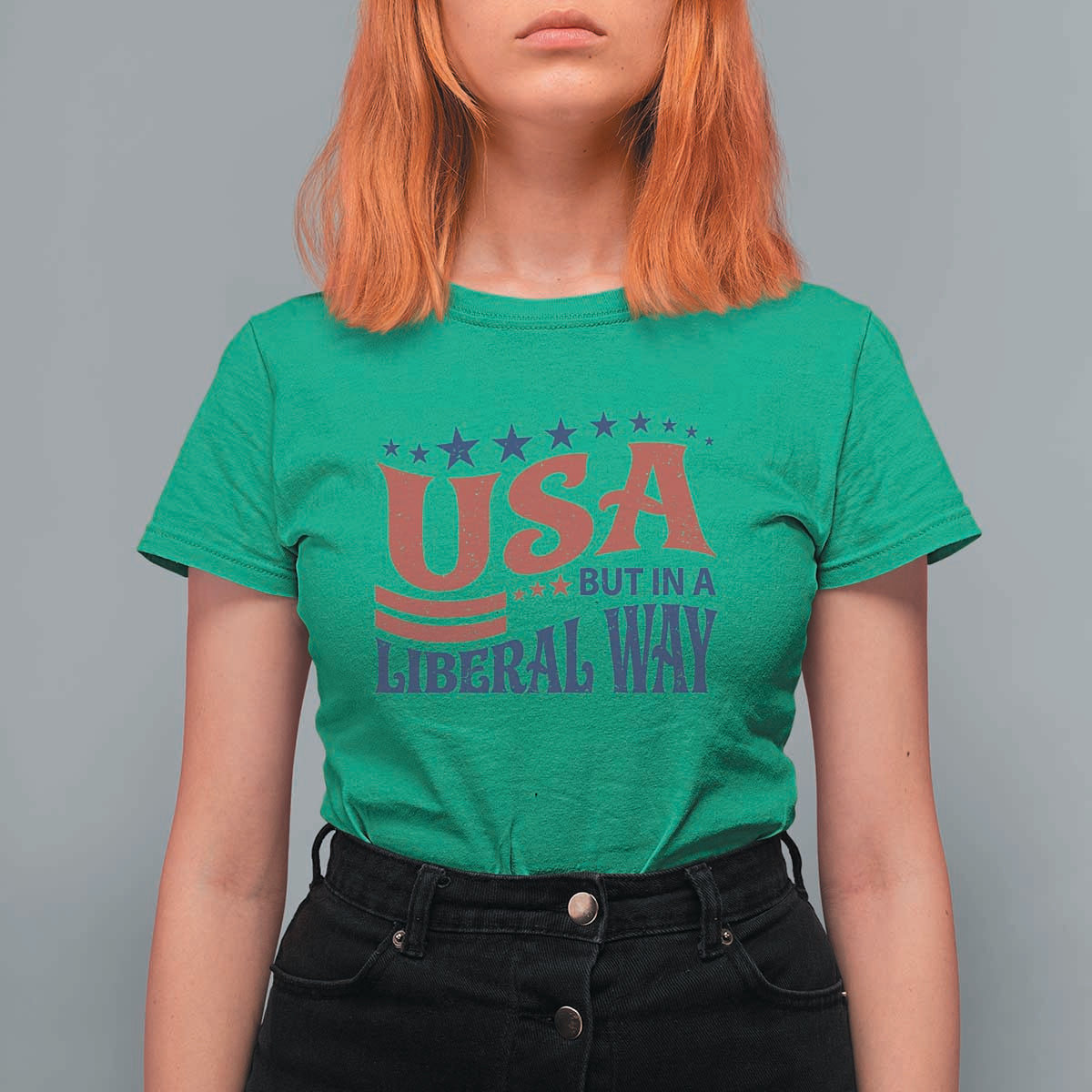 USA But In A Liberal Way 4th of July T Shirt For Women Feminist Women's Rights