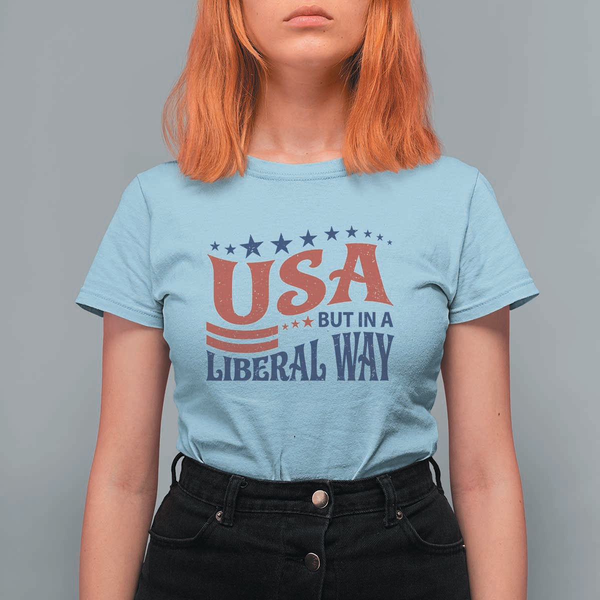 USA But In A Liberal Way 4th of July T Shirt For Women Feminist Women's Rights