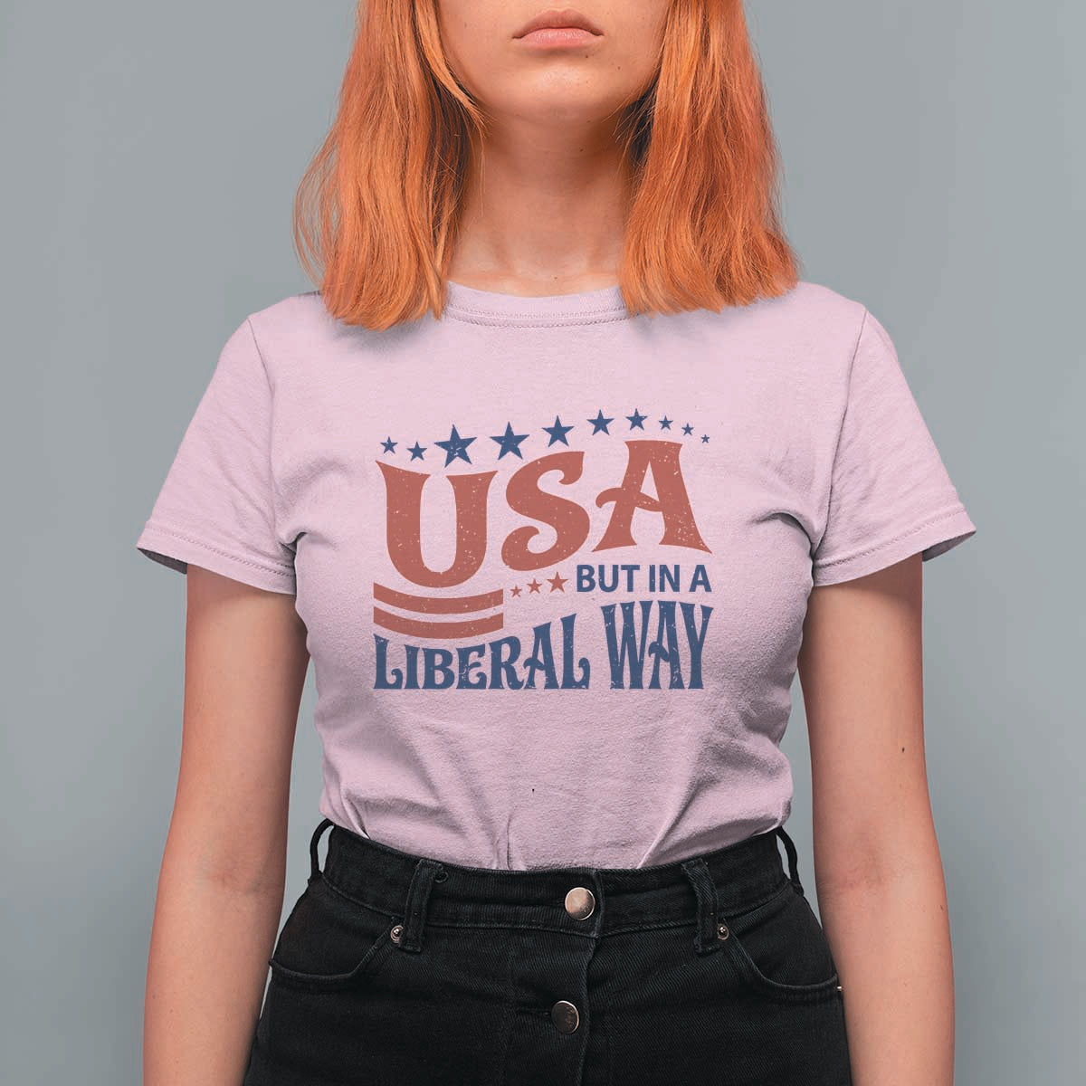 USA But In A Liberal Way 4th of July T Shirt For Women Feminist Women's Rights