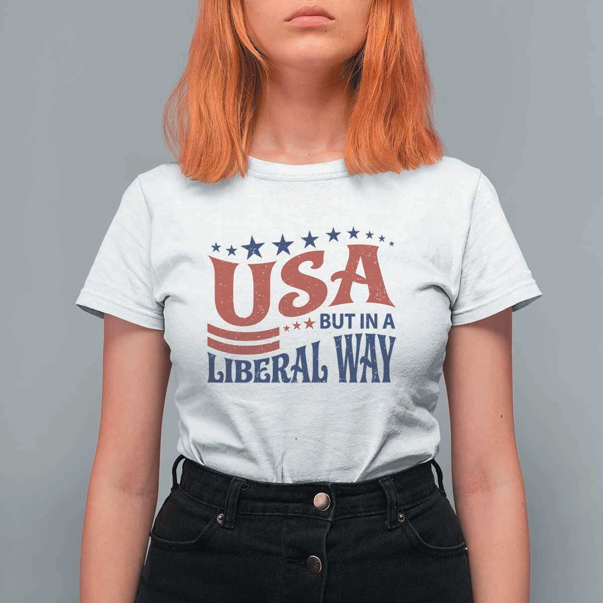USA But In A Liberal Way 4th of July T Shirt For Women Feminist Women's Rights