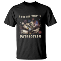 I Put The Tism in Patriotism T Shirt Retro Eagle Raccoon USA Flag