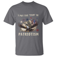 I Put The Tism in Patriotism T Shirt Retro Eagle Raccoon USA Flag