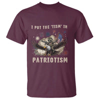 I Put The Tism in Patriotism T Shirt Retro Eagle Raccoon USA Flag