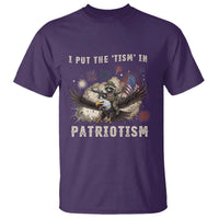I Put The Tism in Patriotism T Shirt Retro Eagle Raccoon USA Flag
