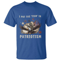 I Put The Tism in Patriotism T Shirt Retro Eagle Raccoon USA Flag