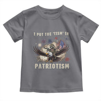 I Put The Tism in Patriotism Toddler T Shirt Retro Eagle Raccoon USA Flag