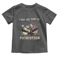 I Put The Tism in Patriotism Toddler T Shirt Retro Eagle Raccoon USA Flag