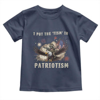 I Put The Tism in Patriotism Toddler T Shirt Retro Eagle Raccoon USA Flag