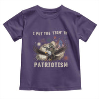 I Put The Tism in Patriotism Toddler T Shirt Retro Eagle Raccoon USA Flag