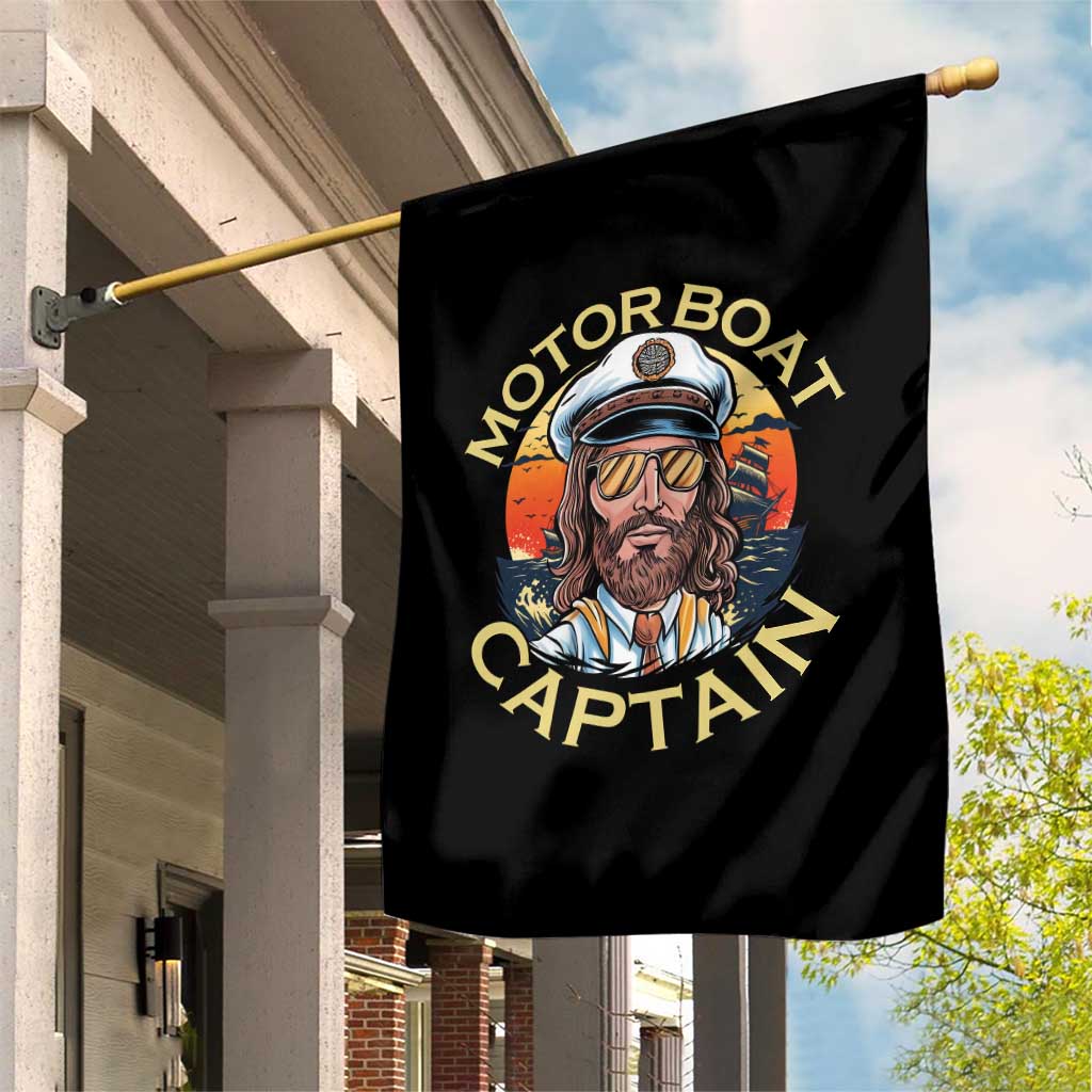 Funny Pontoon Boating Motor Boatin Lake Garden Flag Motor Boat Captain - Wonder Print Shop