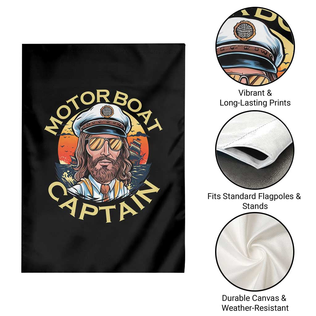 Funny Pontoon Boating Motor Boatin Lake Garden Flag Motor Boat Captain - Wonder Print Shop