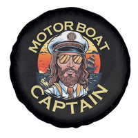 Funny Pontoon Boating Motor Boatin Lake Spare Tire Cover Motor Boat Captain - Wonder Print Shop