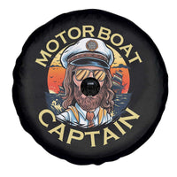 Funny Pontoon Boating Motor Boatin Lake Spare Tire Cover Motor Boat Captain - Wonder Print Shop