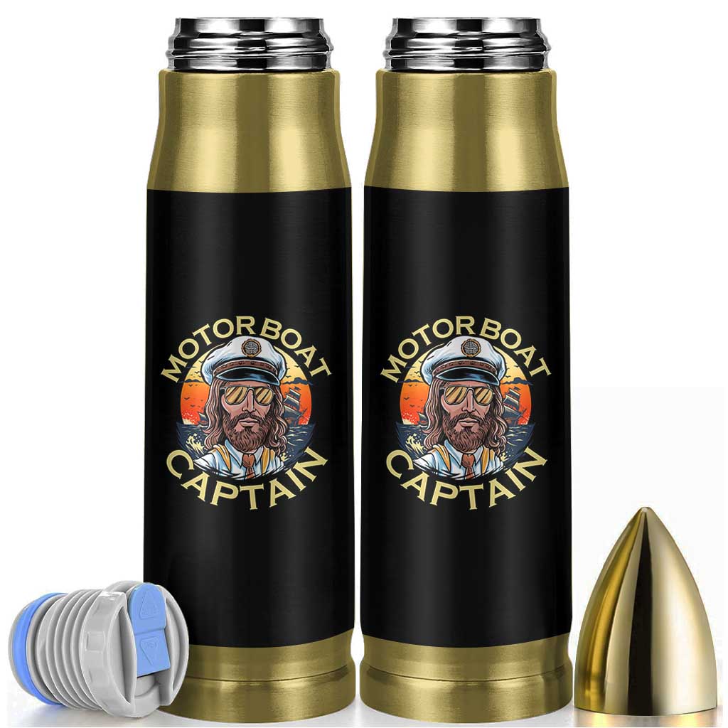 Funny Pontoon Boating Motor Boatin Lake Bullet Tumbler Motor Boat Captain - Wonder Print Shop