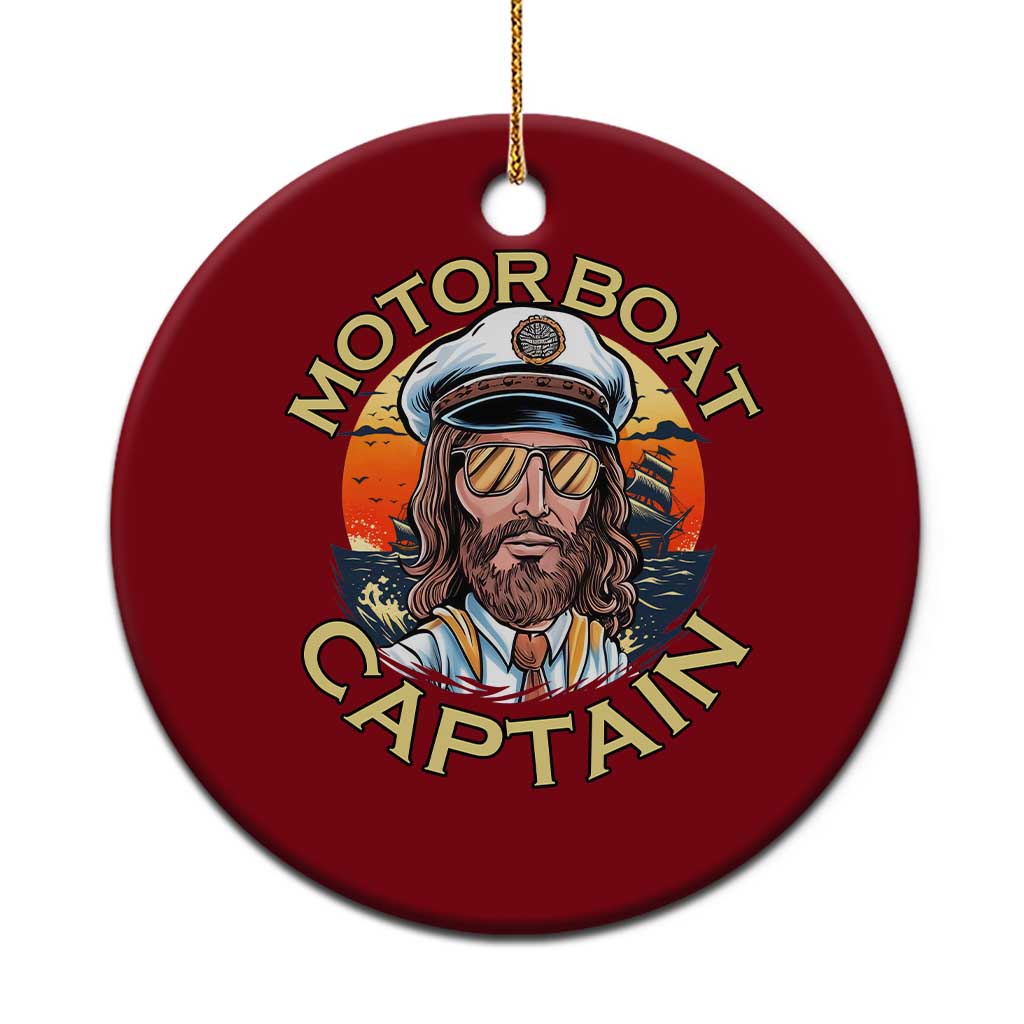 Funny Pontoon Boating Motor Boatin Lake Ceramic Ornament Motor Boat Captain - Wonder Print Shop