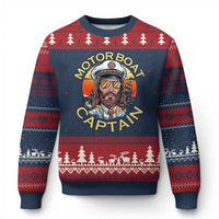 Funny Pontoon Boating Motor Boatin Lake Ugly Christmas Sweater Motor Boat Captain - Wonder Print Shop