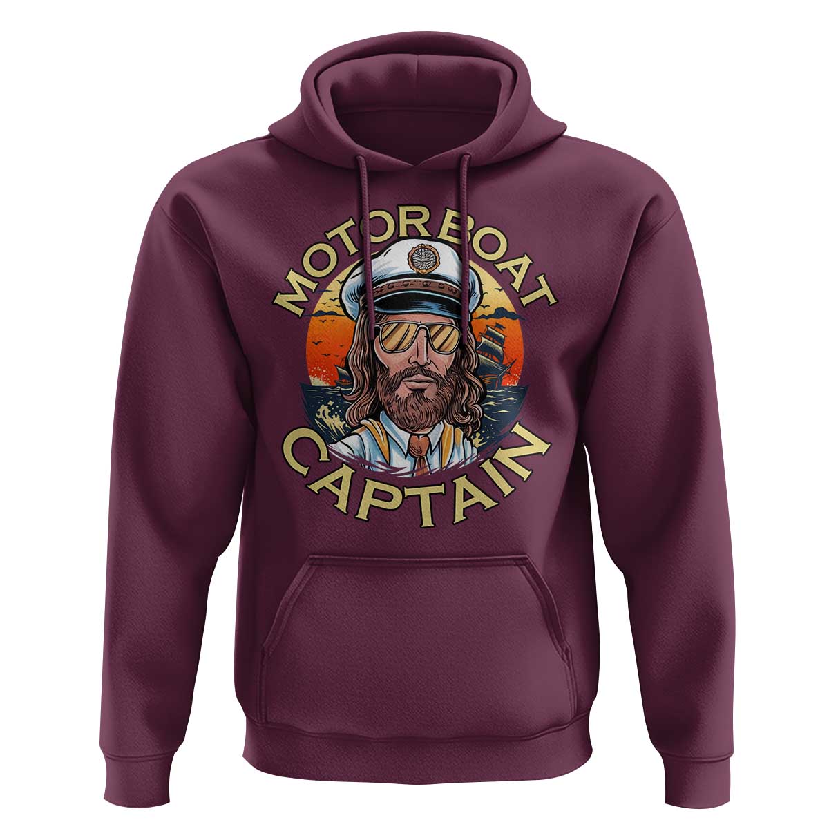 Funny Pontoon Boating Motor Boatin Lake Hoodie Motor Boat Captain - Wonder Print Shop