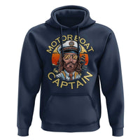 Funny Pontoon Boating Motor Boatin Lake Hoodie Motor Boat Captain - Wonder Print Shop