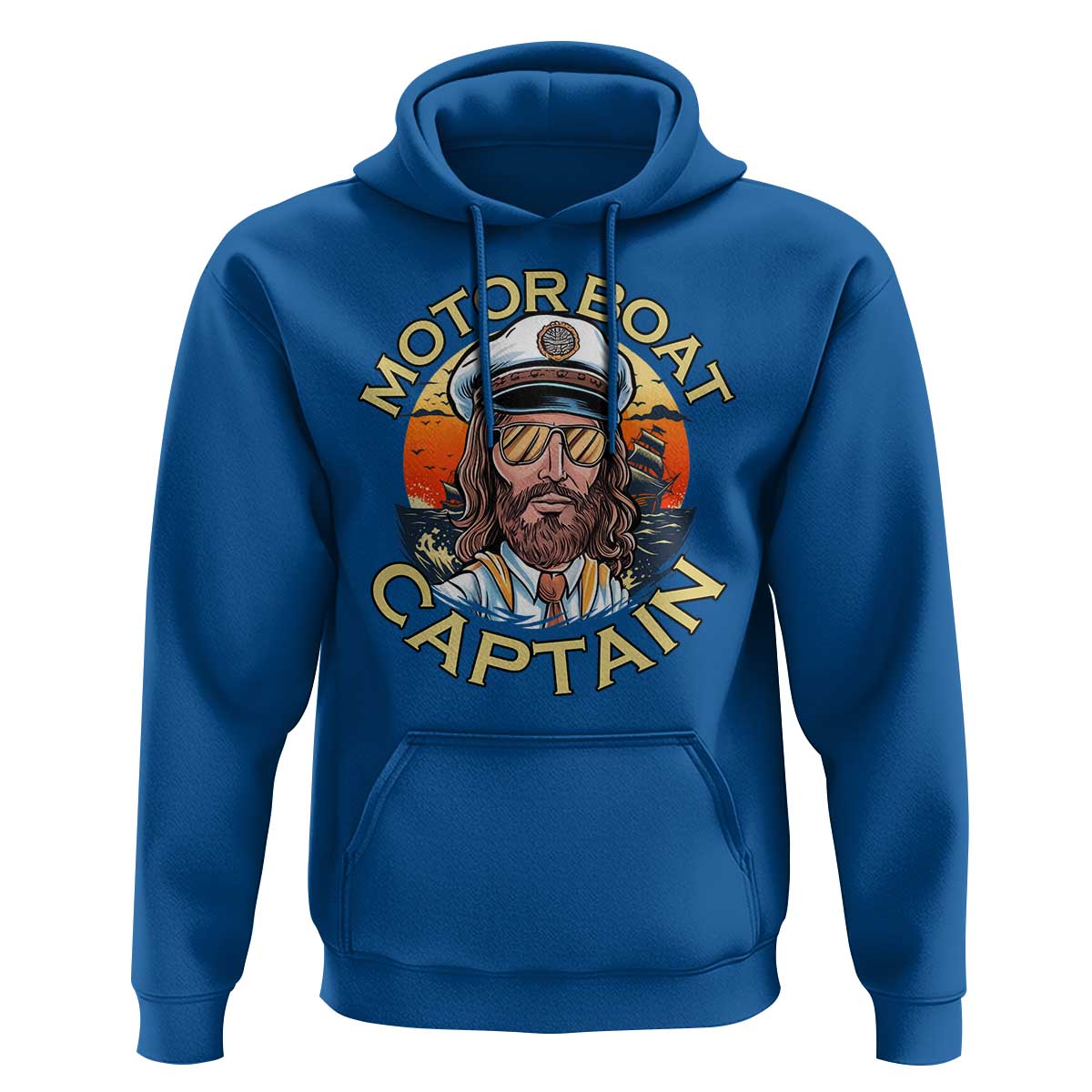 Funny Pontoon Boating Motor Boatin Lake Hoodie Motor Boat Captain - Wonder Print Shop