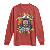 Funny Pontoon Boating Motor Boatin Lake Long Sleeve Shirt Motor Boat Captain - Wonder Print Shop