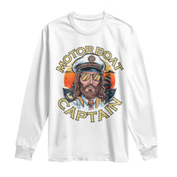 Funny Pontoon Boating Motor Boatin Lake Long Sleeve Shirt Motor Boat Captain - Wonder Print Shop