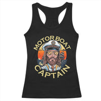Funny Pontoon Boating Motor Boatin Lake Racerback Tank Top Motor Boat Captain - Wonder Print Shop
