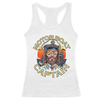 Funny Pontoon Boating Motor Boatin Lake Racerback Tank Top Motor Boat Captain - Wonder Print Shop