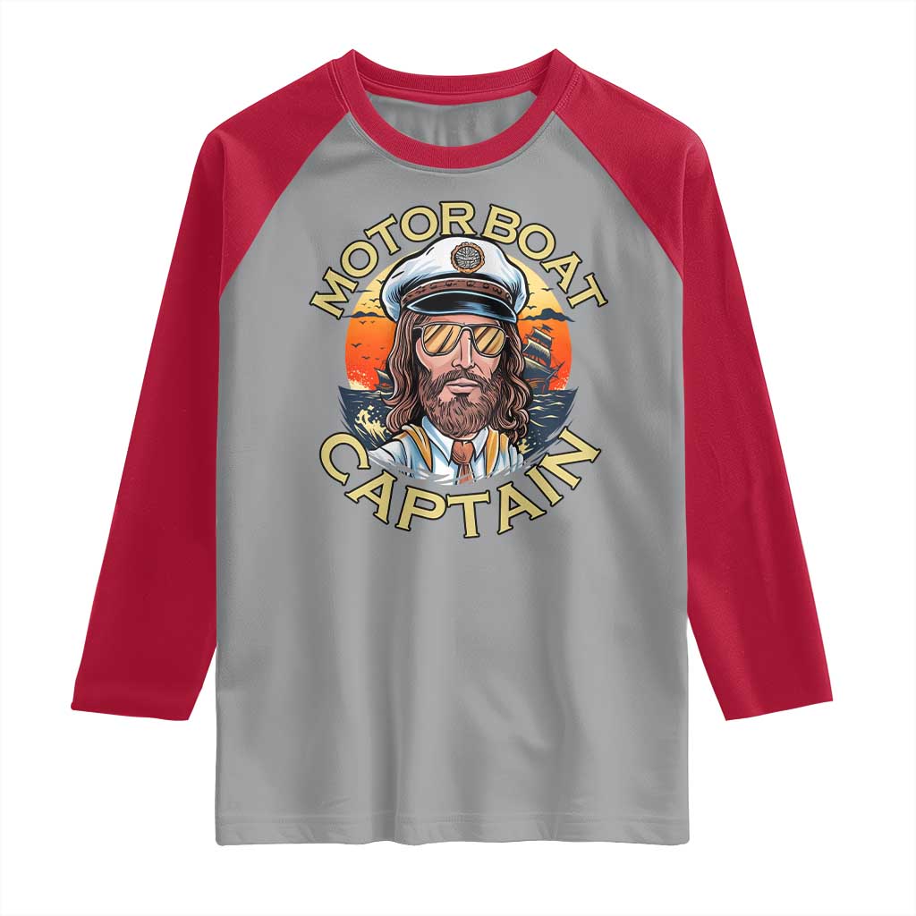Funny Pontoon Boating Motor Boatin Lake Raglan Shirt Motor Boat Captain - Wonder Print Shop