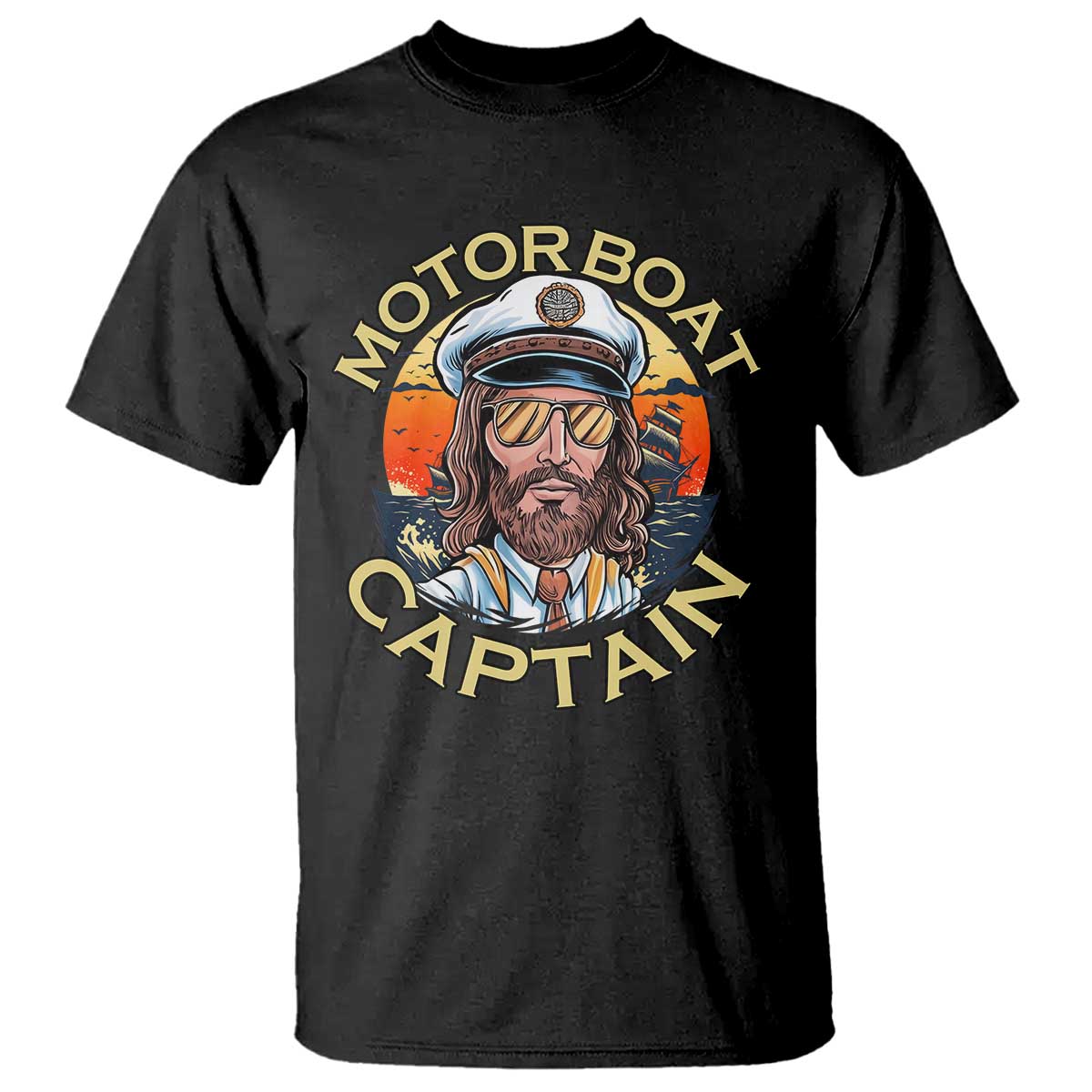 Funny Pontoon Boating Motor Boatin Lake T Shirt Motor Boat Captain - Wonder Print Shop
