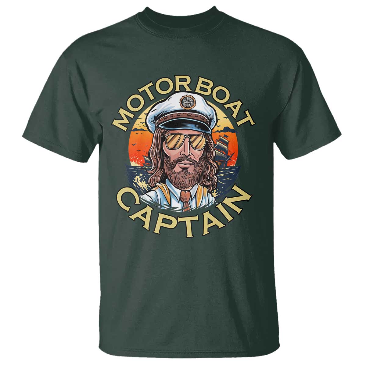 Funny Pontoon Boating Motor Boatin Lake T Shirt Motor Boat Captain - Wonder Print Shop