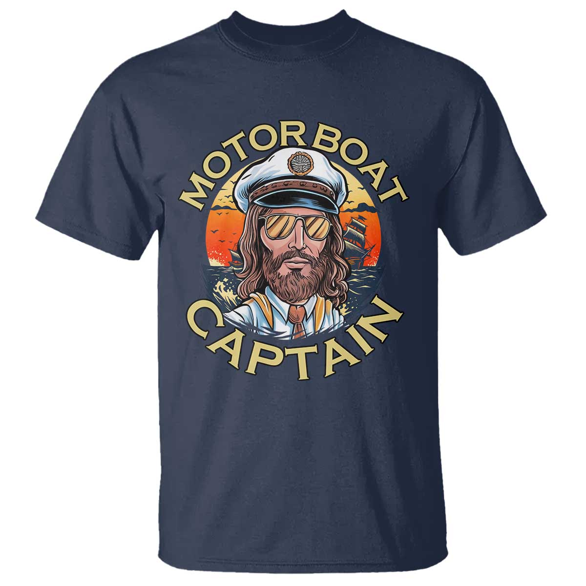 Funny Pontoon Boating Motor Boatin Lake T Shirt Motor Boat Captain - Wonder Print Shop