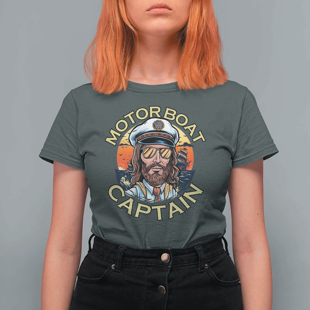 Funny Pontoon Boating Motor Boatin Lake T Shirt For Women Motor Boat Captain - Wonder Print Shop