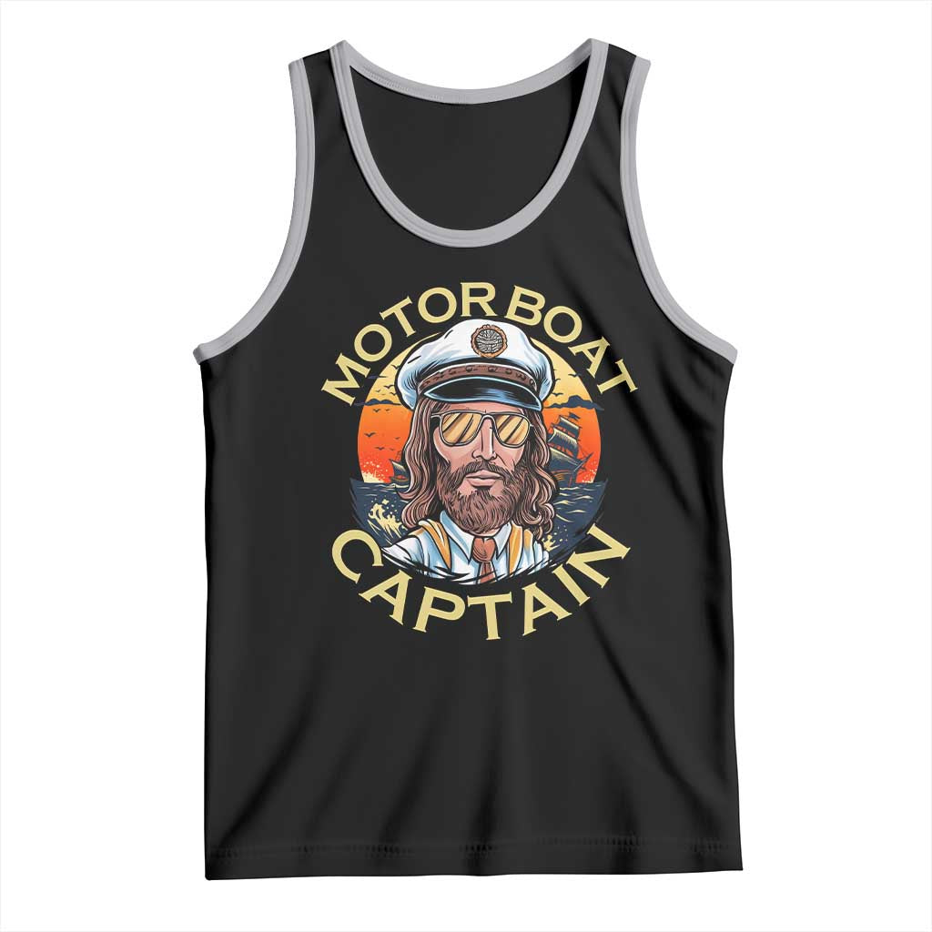 Funny Pontoon Boating Motor Boatin Lake Tank Top Motor Boat Captain - Wonder Print Shop