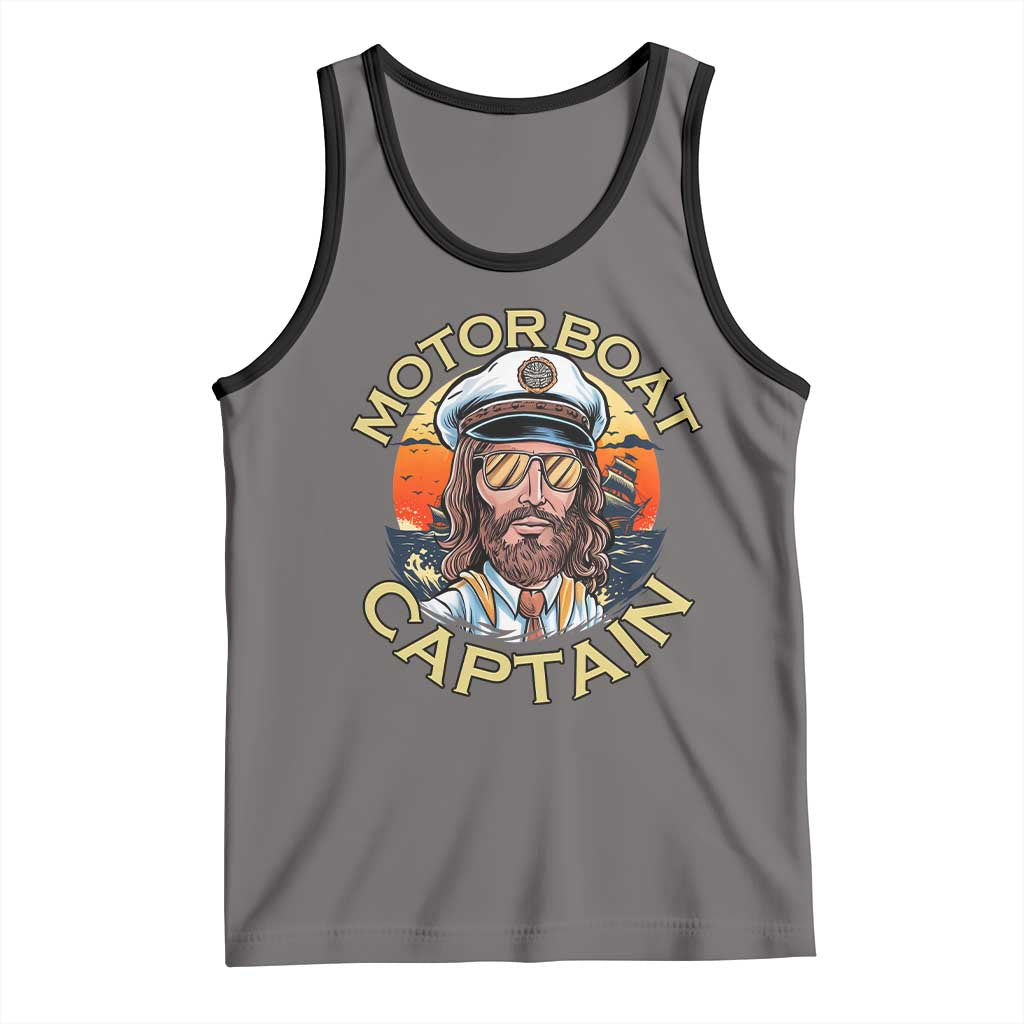 Funny Pontoon Boating Motor Boatin Lake Tank Top Motor Boat Captain - Wonder Print Shop