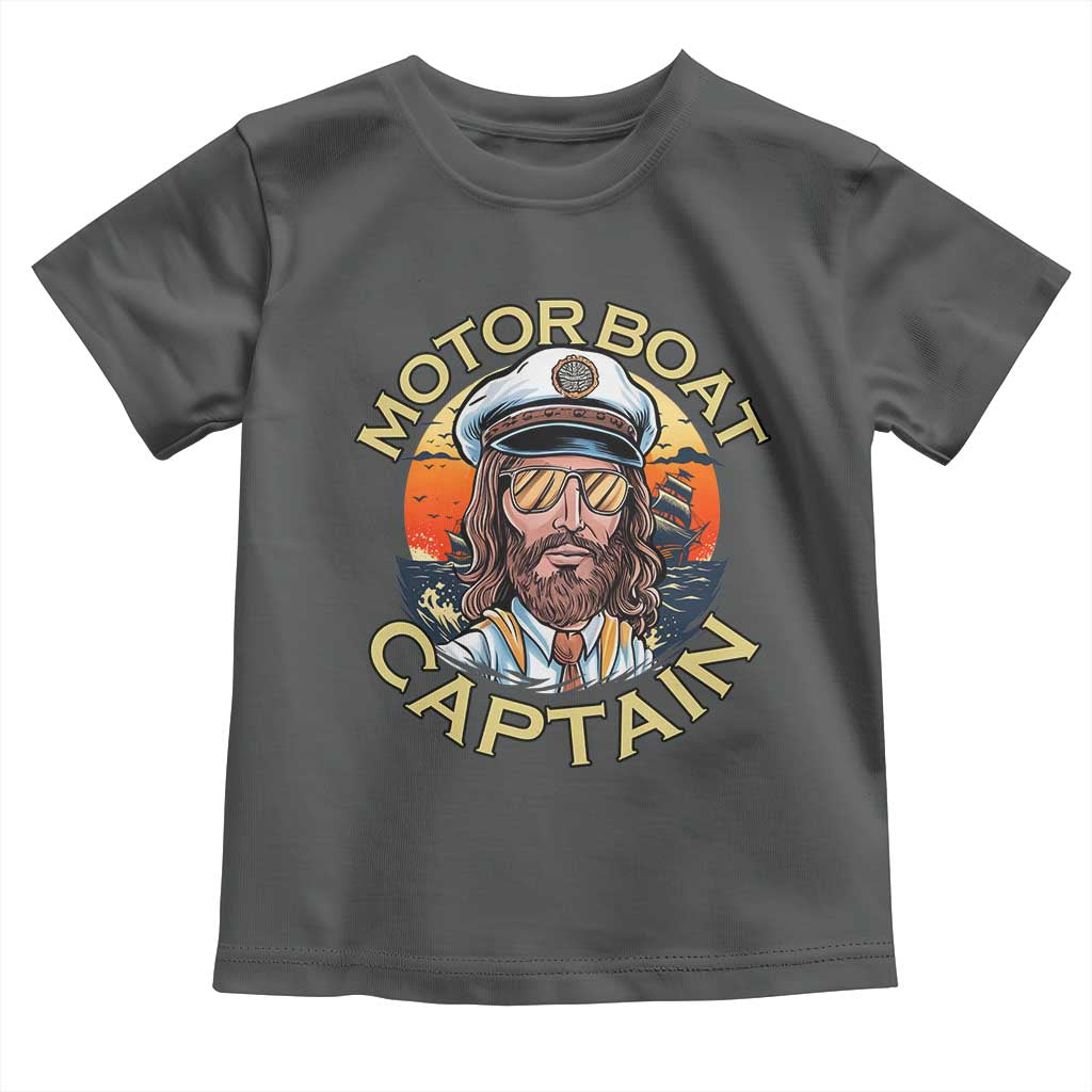 Funny Pontoon Boating Motor Boatin Lake Toddler T Shirt Motor Boat Captain - Wonder Print Shop