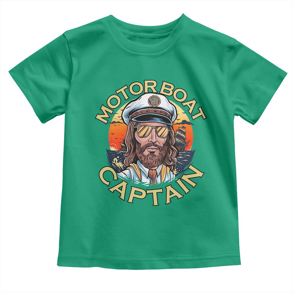Funny Pontoon Boating Motor Boatin Lake Toddler T Shirt Motor Boat Captain - Wonder Print Shop