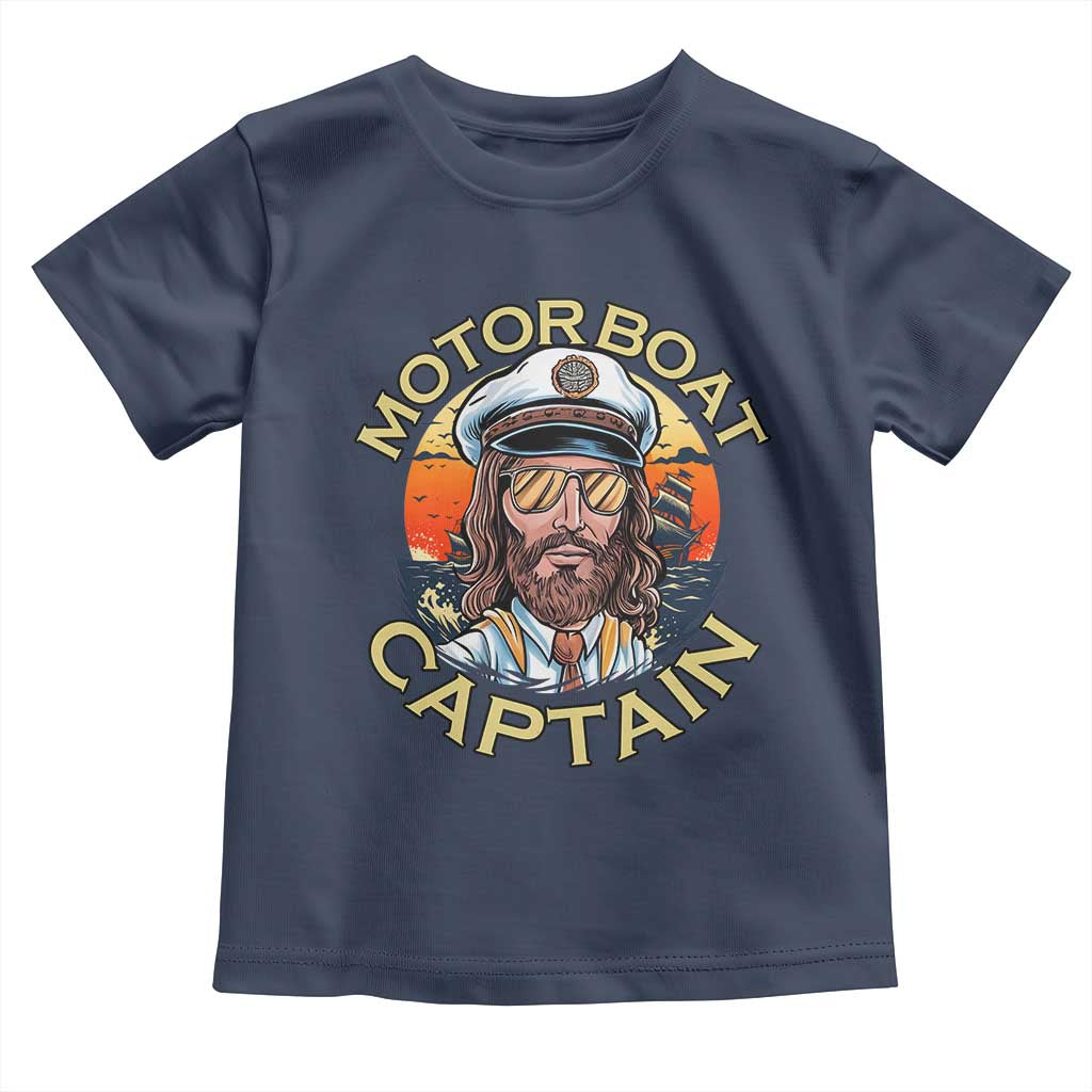 Funny Pontoon Boating Motor Boatin Lake Toddler T Shirt Motor Boat Captain - Wonder Print Shop