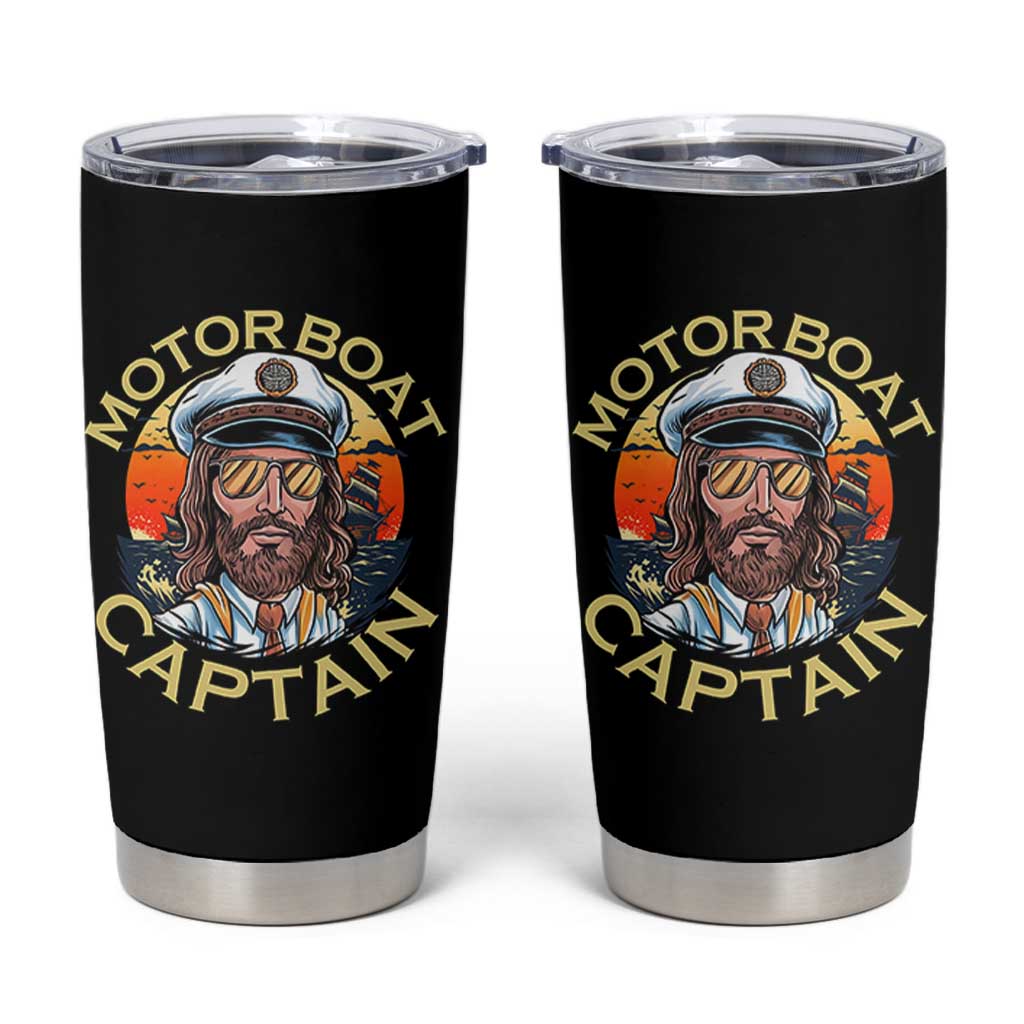 Funny Pontoon Boating Motor Boatin Lake Tumbler Cup Motor Boat Captain - Wonder Print Shop