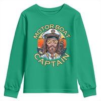 Funny Pontoon Boating Motor Boatin Lake Youth Sweatshirt Motor Boat Captain - Wonder Print Shop