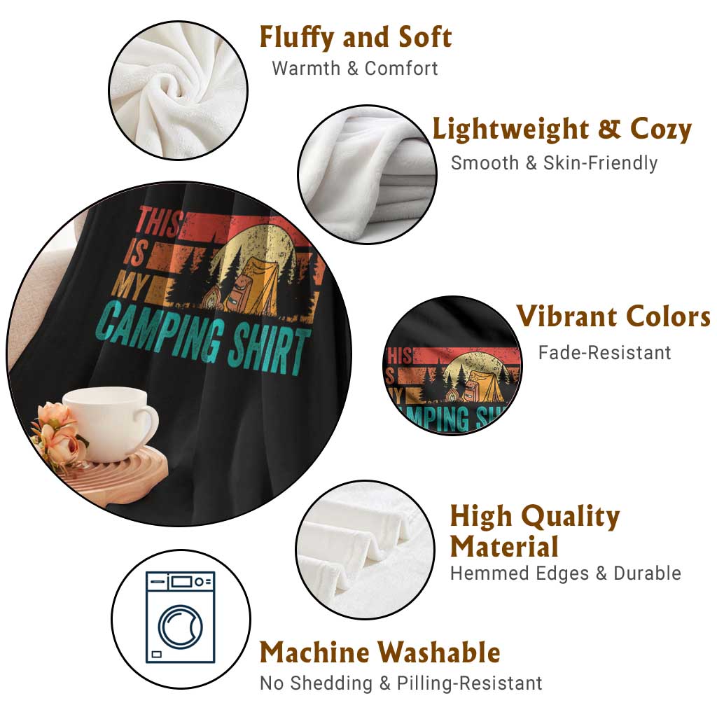 Funny Camper Throw Blanket This Is My Camping Shirt - Wonder Print Shop