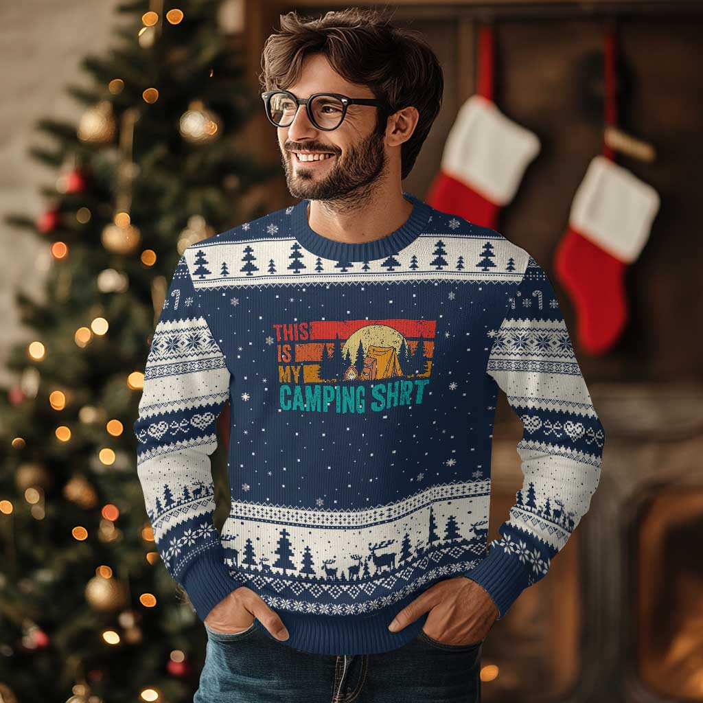 Funny Camper Ugly Christmas Sweater This Is My Camping Shirt - Wonder Print Shop