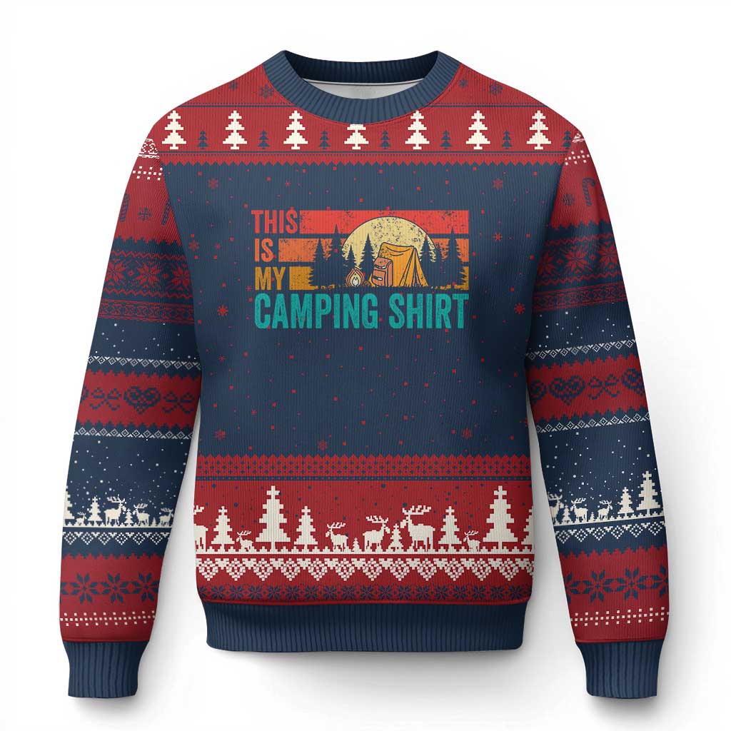 Funny Camper Ugly Christmas Sweater This Is My Camping Shirt - Wonder Print Shop