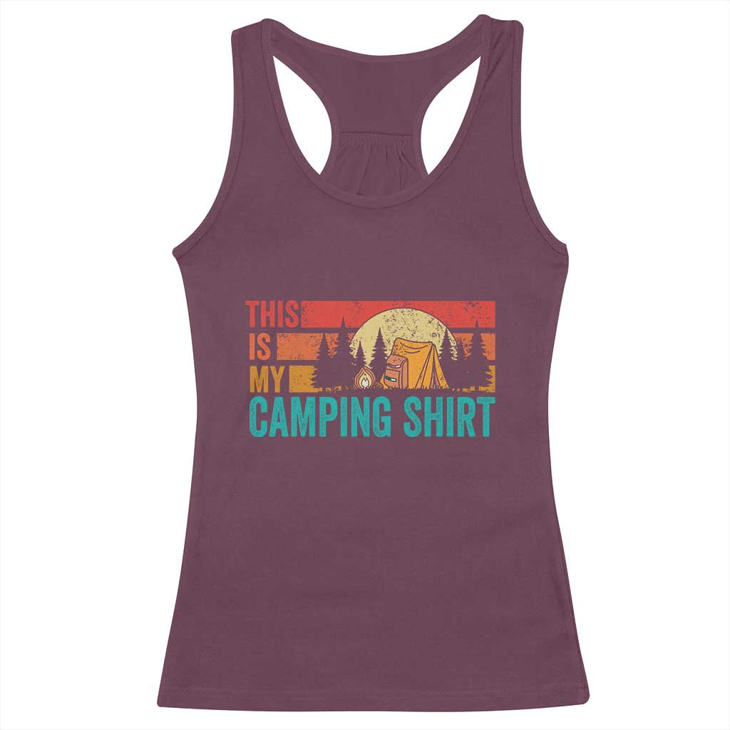 Funny Camper Racerback Tank Top This Is My Camping Shirt - Wonder Print Shop