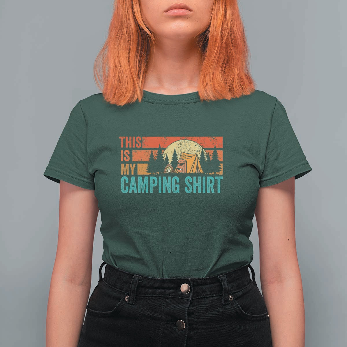 Funny Camper T Shirt For Women This Is My Camping Shirt - Wonder Print Shop