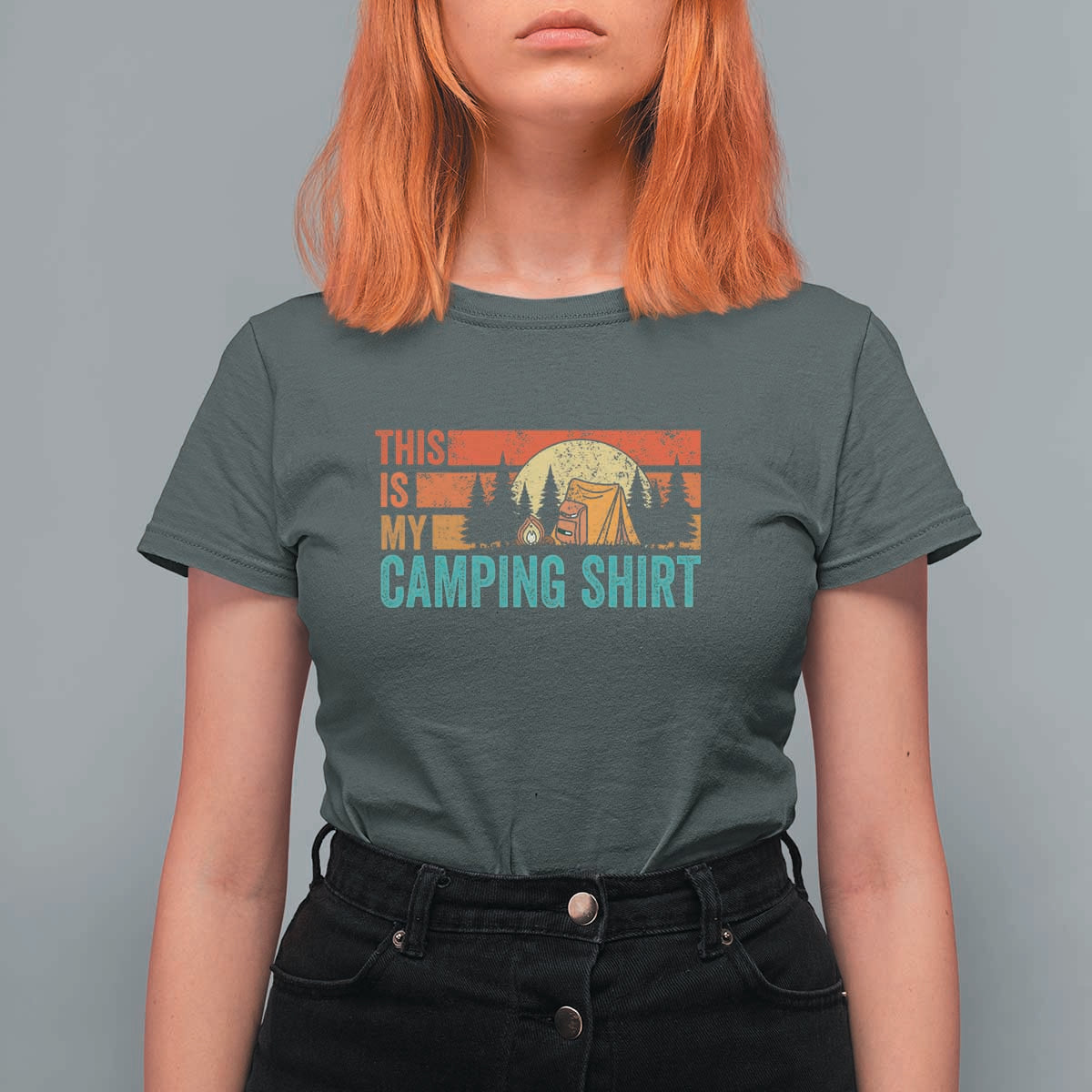 Funny Camper T Shirt For Women This Is My Camping Shirt - Wonder Print Shop