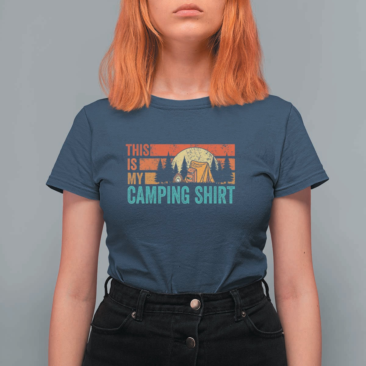 Funny Camper T Shirt For Women This Is My Camping Shirt - Wonder Print Shop