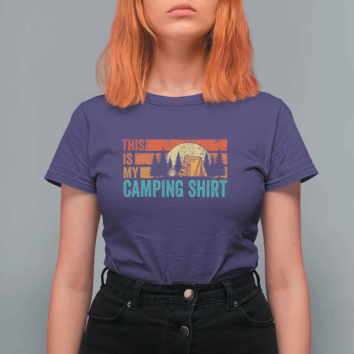 Funny Camper T Shirt For Women This Is My Camping Shirt - Wonder Print Shop