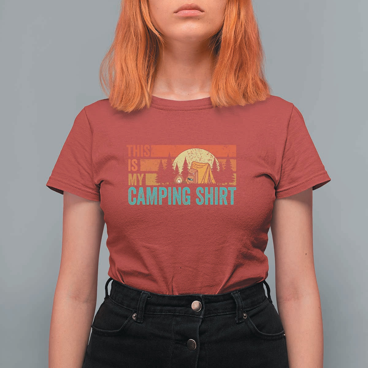 Funny Camper T Shirt For Women This Is My Camping Shirt - Wonder Print Shop