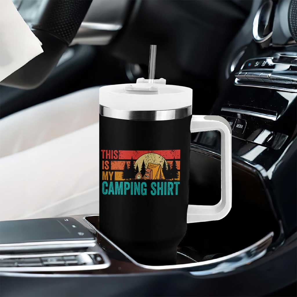 Funny Camper Tumbler With Handle This Is My Camping Shirt - Wonder Print Shop